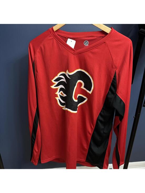 NHL Other - Calgary Flames NHL Athletic Jersey, V Neck, Mens Large, 100% Polyester